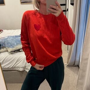 Aviator Nation Red Sweatshirt with Heart Accent